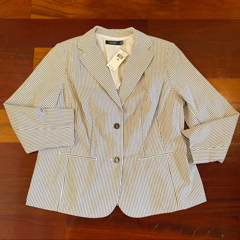 NWT Lauren Ralph Lauren striped blazer size 16 W